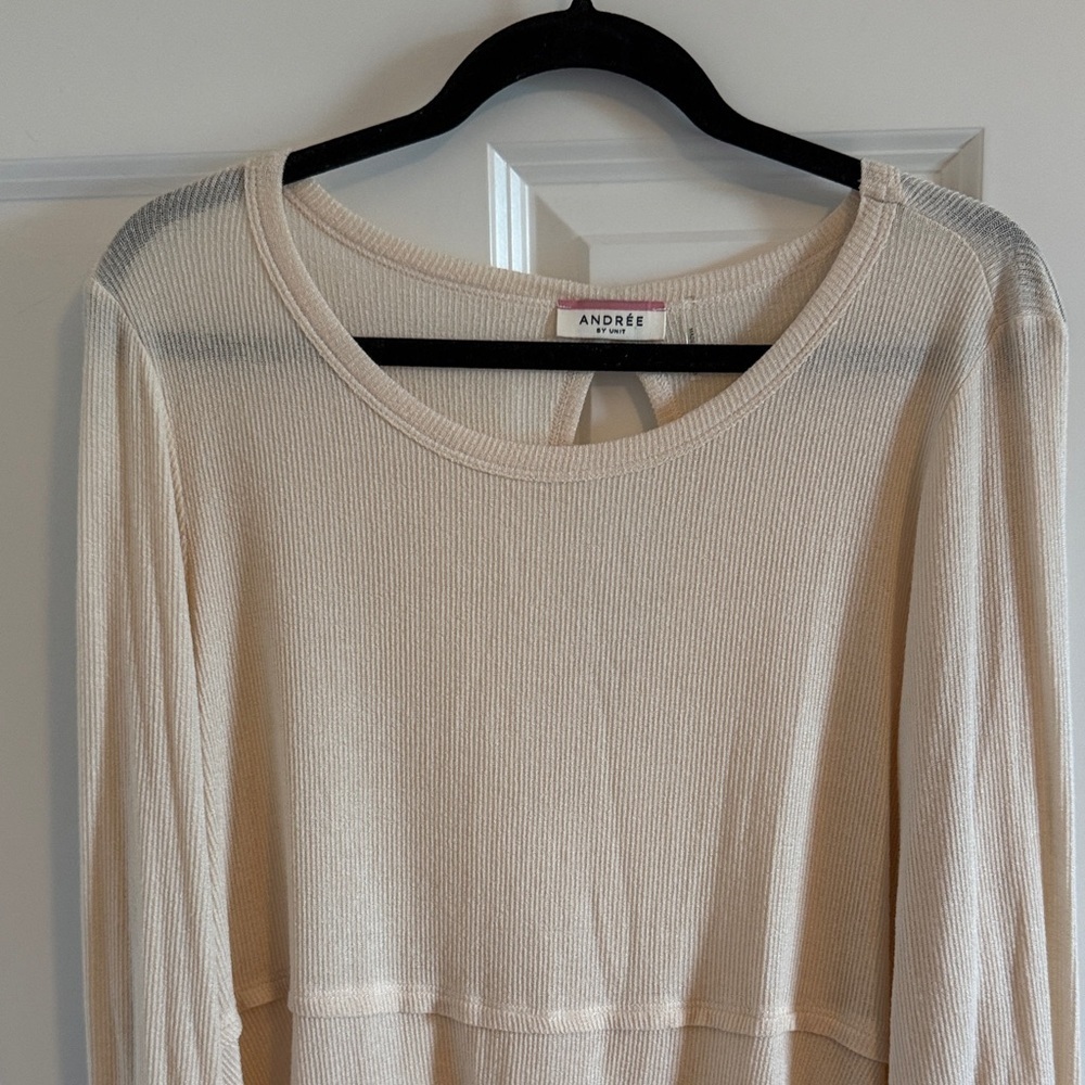 Andree by Unit Cream Long Sleeve Women's Top Boho Whimsical